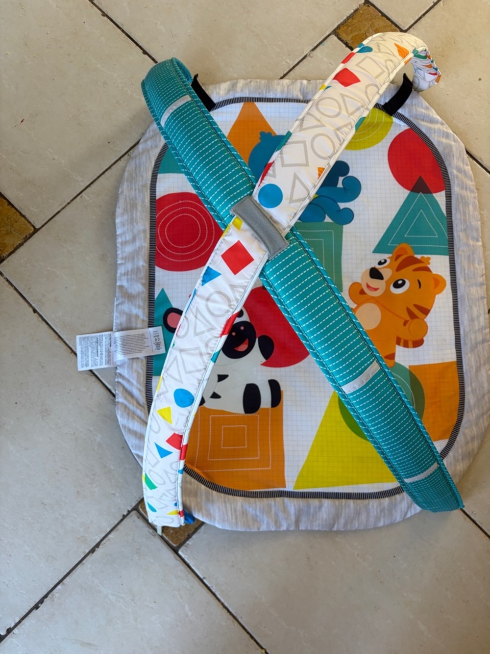 Kids Play Mat with Teal and Multicolor Straps - Unbranded